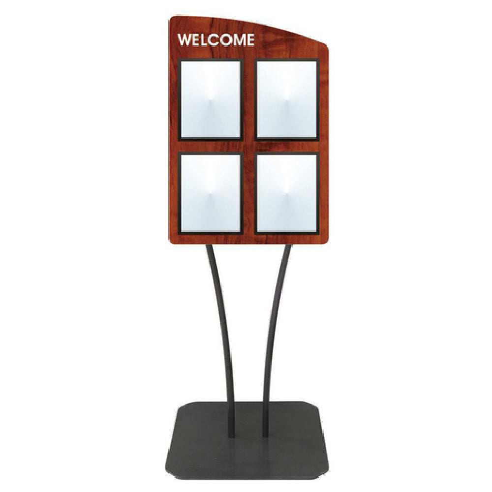 Hubert 27128 - Menu Board, 4-pocket, Floor Stand