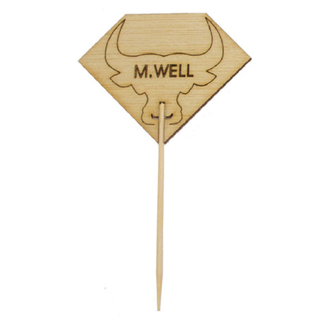 PacknWood 209BBRUMPYMW - Steak Marker, 2.1"W X 3.7"H, "M.WELL"