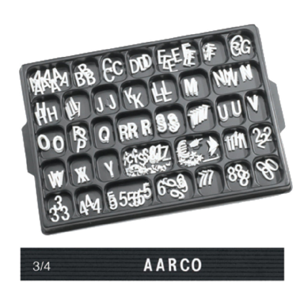 Aarco HF.75 Letter Set 3/4"H Helvetica Typeface