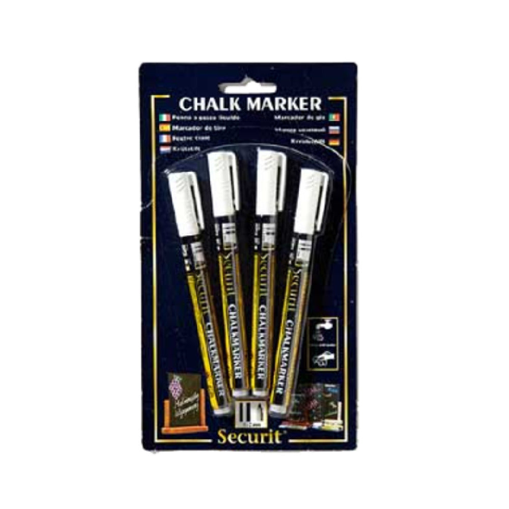 American Metalcraft BLSMA100V4WH Securit® Chalk Markers Mini Tip White (blister 4 Pack)