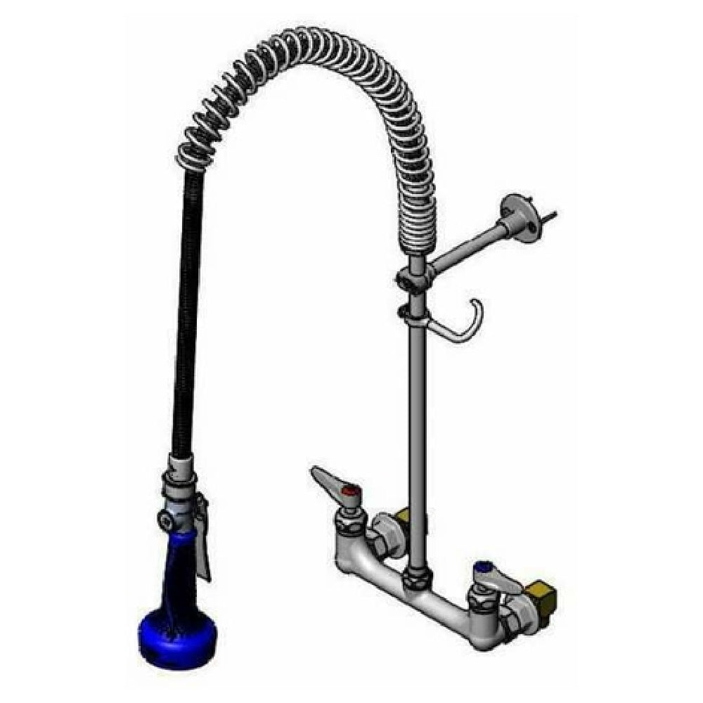 T&S Brass B-0133-CR-B08SK EasyInstall Pre-Rinse Unit 8" Wall Mount Quarter-turn Cerama Cartridges With Check Valves