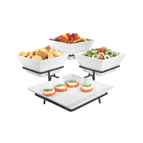 Cal Mil SR1020-13 Gourmet Quad Platter/Bowl Display 19-1/2"W X 19-1/2"D X 11"H