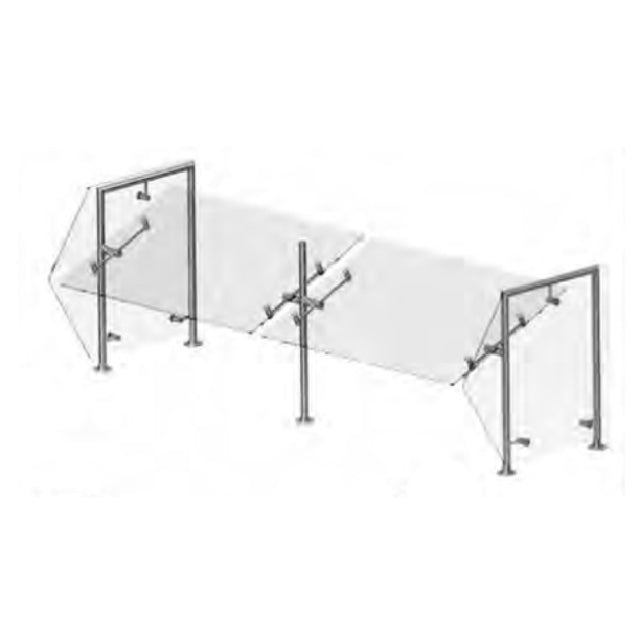 Premier Metal & Glass FM1V-A CHOICE™ Adjustable Dual-Service Sneeze Guard Single Sided Guard Without Top Shelf