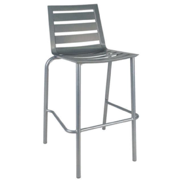 JMC Furniture ZARCO BARSTOOL SILVER Zarco Barstool Outdoor Use Metal Seat & Back