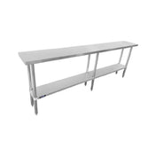 Sapphire Manufacturing SMTE16-1884S Worktable 84"W X 18"D X 35"H 16/304 Stainless Steel Top