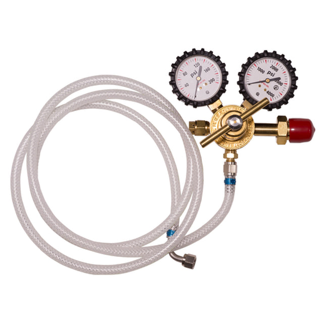 Bunn 54060.0000 Kit Primary N2 Regulator (1) Double Gauge Primary Nitrogen Regulator With A 6 Foot Gas Line Assembly & A 1/4" Female Flare Fitting (washer Included)