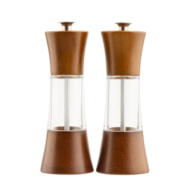 TableCraft Products 12856 - Salt & Pepper Mill Set, 2-1/2 Oz., 2-1/2" Dia. X 7"H