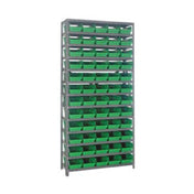 Quantum 1275-102_GREEN - Shelving Unit, 12"D X 36"L X 75"H, Heavy Duty