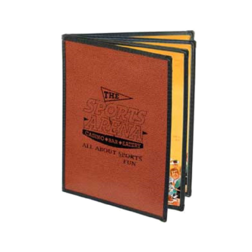 Menu Solutions CP450C Menu Jacket Holds 8-1/2" X 11" Inserts Quad Panel Booklet With Solid Back Panel