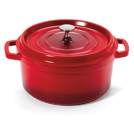 GET Enterprises CA-012-R/BK Heiss™ Induction Dutch Oven 4-1/2 Qt. (5 Qt. Rim Full) 9-1/2" Dia. X 4-1/4"H