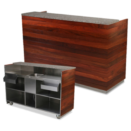 Forbes Industries 4869-8 Mobile Bar 27"W X 96-1/2"L X 48"H Tropical Hardwood Exterior