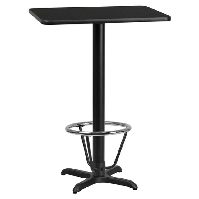 Flash Furniture XU-BLKTB-2430-T2222B-3CFR-GG Table 30"W X 24"D X 43-1/8"H Bar Height