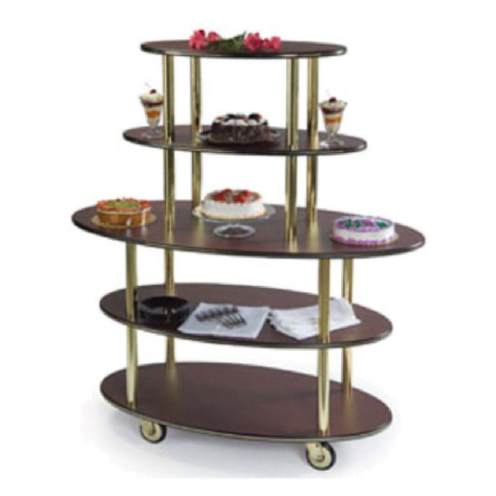 Lakeside 37212_BLACK Dessert Cart Rounded Oval 50"W X 24"D X 57"H