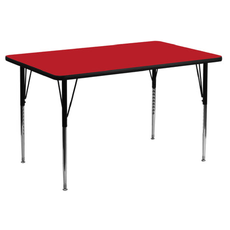 Flash Furniture XU-A3060-REC-RED-H-A-GG Activity Table 60"W X 30"D X 21-1/4" To 30-1/4" Adjustable Height