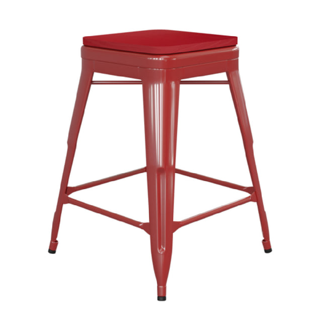 Flash Furniture CH-31320-24-RED-PL2R-GG Kai Bar Stool 500 Lb. Weight Capacity