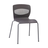 Flash Furniture RUT-NC618-GY-GG HERCULES Series Commercial Grade 770 Lb. Capacity Ergonomic Stack Chair With Lumbar Support And Silver Steel Frame Gray