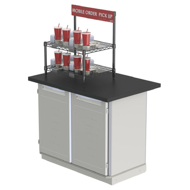 Metro CR1824TG2B Countertop To-Go Order Pick-Up Station With Sign (2) 18"W X 24"D Shelves