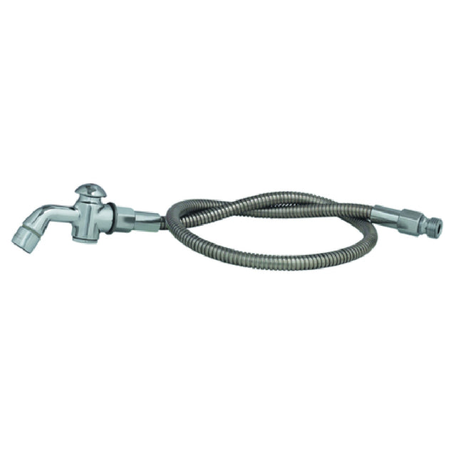 T&S Brass B-0101-A84 Spray Valve Push Button 84" Flexible Stainless Steel Hose