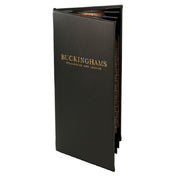 Menu Solutions MAJ60BA Menu Cover Holds 4-1/4" X 11" Inserts Quad Panel Booklet With 6 Views