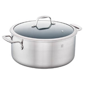 Zwilling 66733-240 Clad CFX Stock Pot 8 Qt. With Tempered Glass Strainer Lid