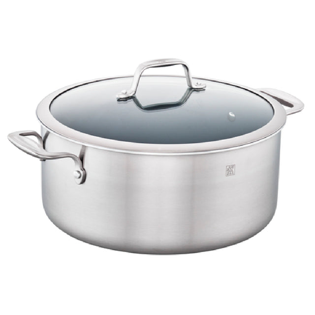 Zwilling 66733-240 Clad CFX Stock Pot 8 Qt. With Tempered Glass Strainer Lid