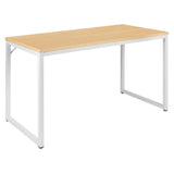 Flash Furniture GC-GF156-12-MAP-WH-GG Computer Desk 47"W Laminated Maple Top With PVC Edging