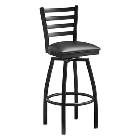 Omcan 47161 (47161) Bar Height Metal Ladder Swivel Chair With Black Color Vinyl Seat