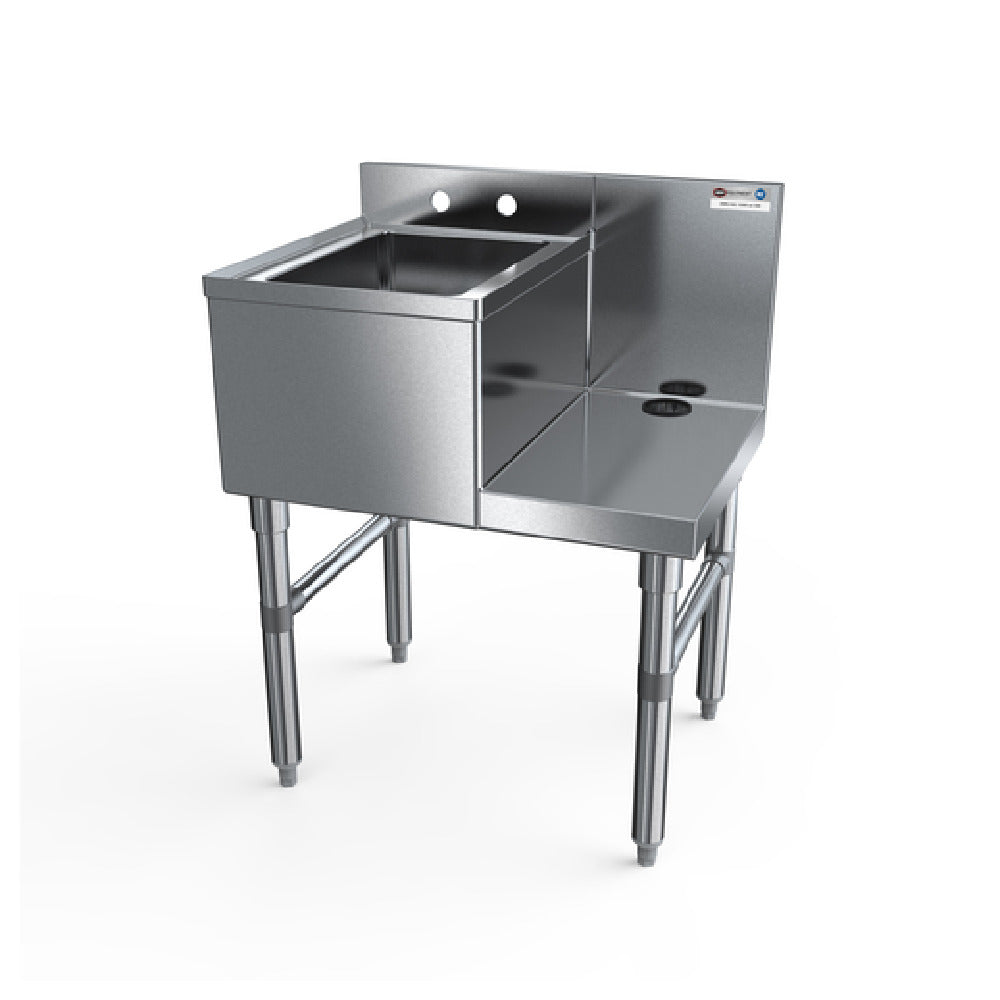 NBR Equipment UW-1-1014-2418-RH Blender Station Freestanding With Dump Sink 24"W X 18-1/4"D X 32-1/2"H Overall Size