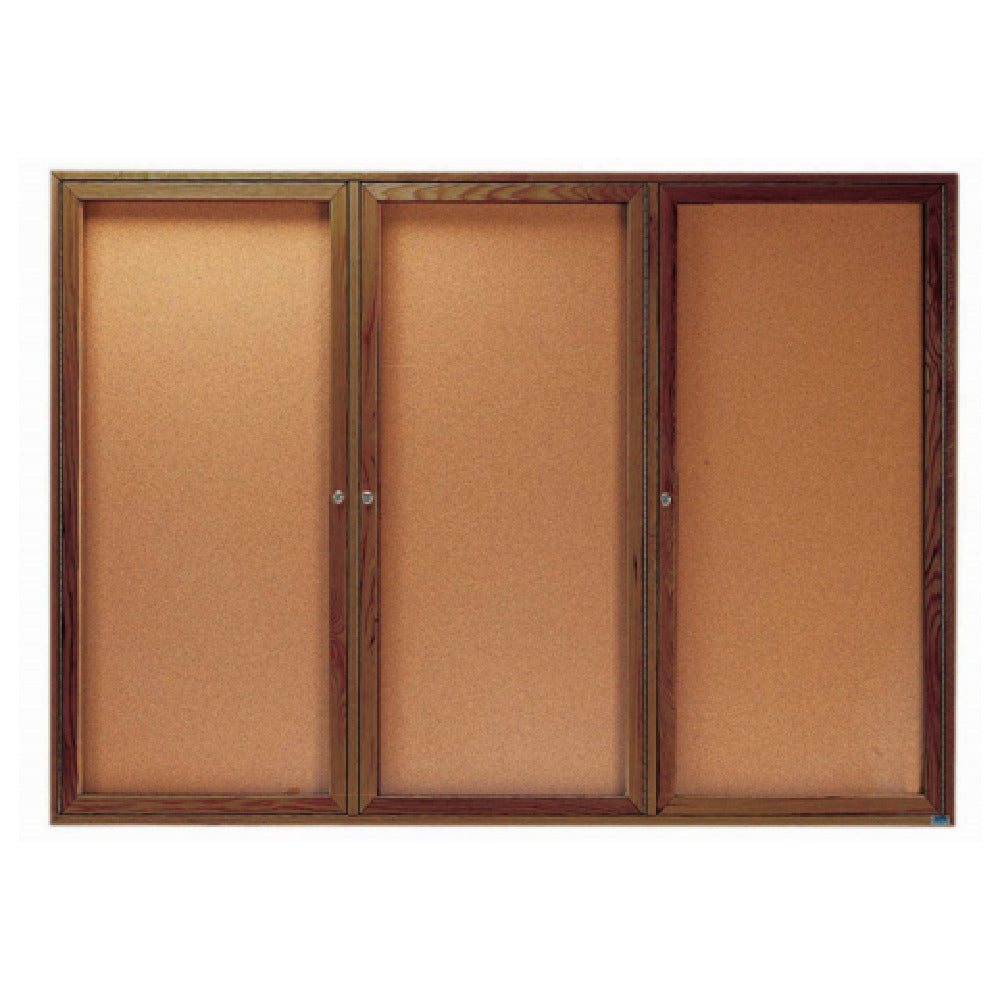 Aarco WBC4872-3R Red Oak Bulletin Board 72"W X 48"H Enclosed