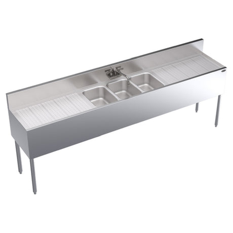 Krowne KR19-83C Royal Series Underbar Sink Unit Three Compartment 96"W X 19"D