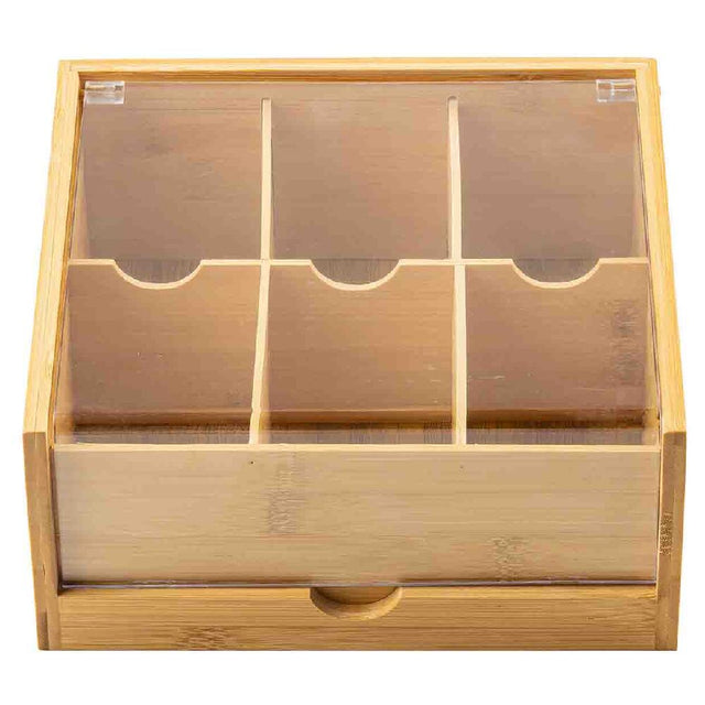 TableCraft Products 13005 - Tea Holder, 8.5" X 8.5" X 4", 6-compartment
