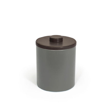 FOH RIB057GYL21 2qt Round London Ice Bucket Smoke With Brown Lid Includes One RIB014GYL21-BTM 2qt Round London Ice Bucket Base Smoke