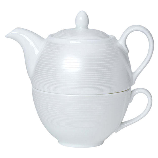 Steelite 82102AND0411 Tea For One Teapot Set Includes 16 Oz. Teapot And 9 Oz. Tea Cup