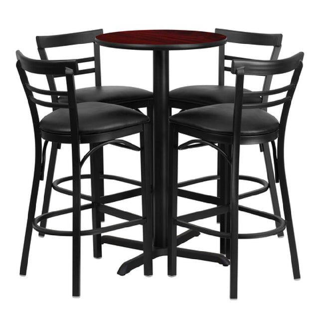 Flash Furniture HDBF1034-GG Table And Bar Stool Set Includes (1) 24" Dia. X 42"H Table