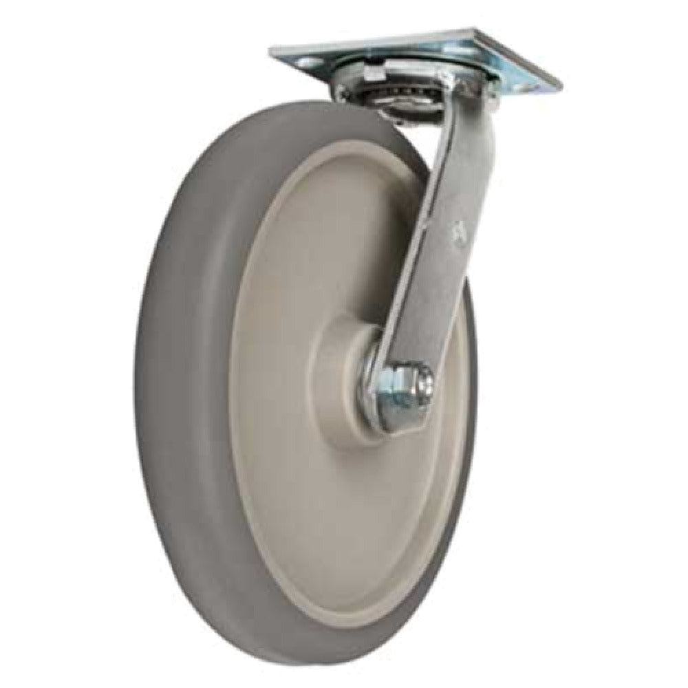 Forbes Industries 1666-S 10" Solid Grey Non-marking Wheel & Zinc Plated Swivel Caster