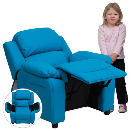 Flash Furniture BT-7985-KID-TURQ-GG Kids Recliner 25"W X 26"- 39"D X 28"H Contemporary Style