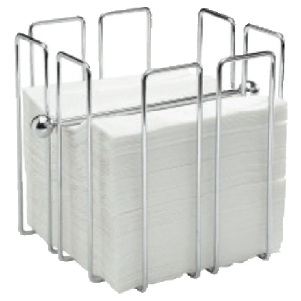 Paderno 41617-15 Napkin Holder 7-1/2" X 7-1/2" X 7-1/2" Chrome Plated Wire