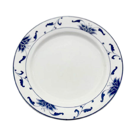 Cameo China 255-91 Blue Lotus Rim Plate 9-1/4" Dia. X 1"H (23.5 Cm X 2.4 Cm)