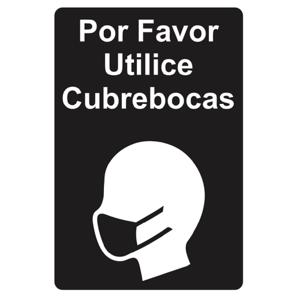 Tablecraft 10697 Sign "Please Wear A Face Mask Sign" Spanish Version