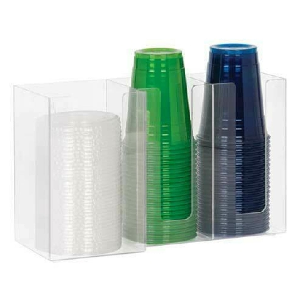 Dispense Rite CTHL-3 Lid/Cup Organizer Horizontal 3 Section: (2) 4" & (1) 5"