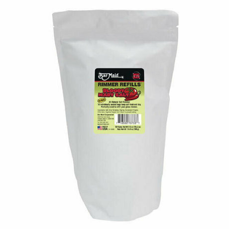 Bar Maid/Glass Pro CR-103BM Refill Rimming Salt Bloody Mary Priced As Case. Case Contains 6 Resealable Pouches. Each Pouch Contains 10 2.5oz Single Use Pouches. Perfect For Glass Rimmers.