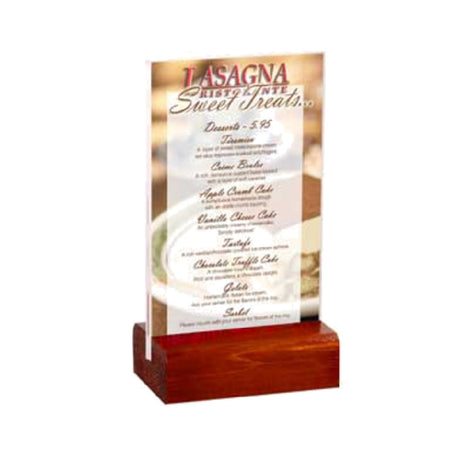 Menu Solutions WBCL-A Table Tent Holds 4" X 6" Insert Removable Clear Acrylic Insert