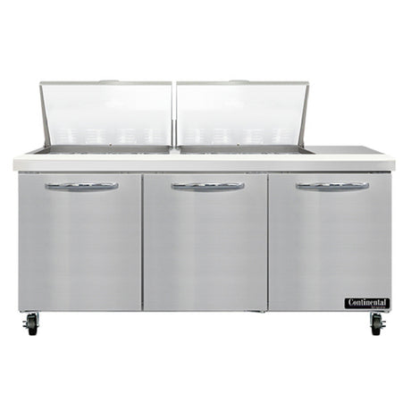 Continental Refrigerator SW72N24M Mighty Top Sandwich Unit 72"W 20.6 Cu Ft Capacity