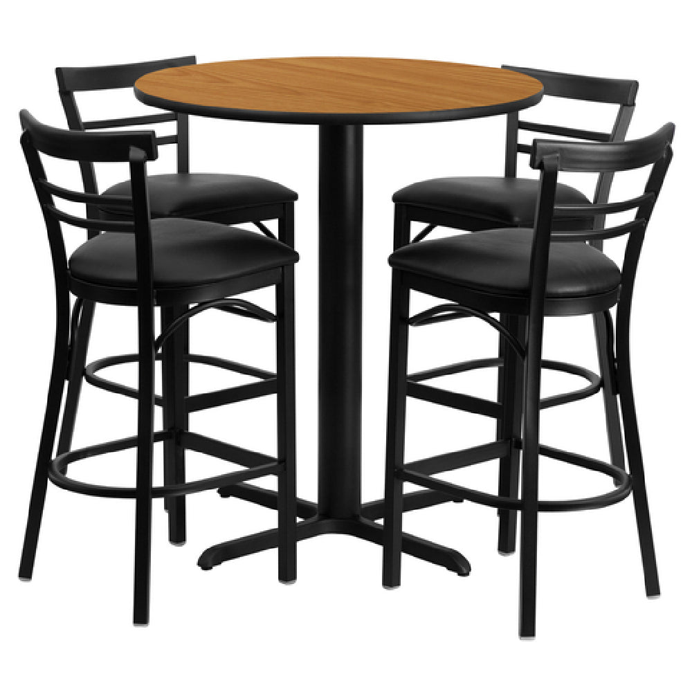 Flash Furniture HDBF1035-GG Table And Bar Stool Set Includes (1) 24" Dia. X 42"H Table