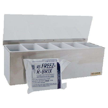 Franklin Machine Products 150-3533 Chilled Condiment Tray 18-1/8" X 5-3/4" X 5-1/2" H (6) 1 Pint Compartments