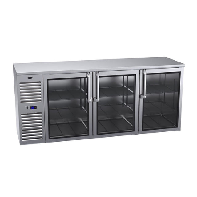 Krowne BS84 Refrigerated Back Bar Storage Cabinet Three-section 84"W X 24"D