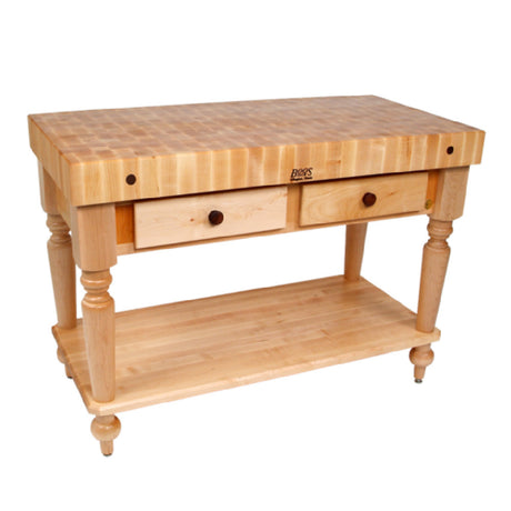 John Boos CUCR04-SHF Cucina Rustica Butcher Block 30"W X 24"D X 34-1/2"H Overall Size