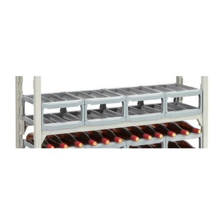 Cambro CSWRKIT18P8151 Camshelivng Wine Rack Kit Includes: Pack Of (8) Each Wine Rack 18" Cradles And (4) Bags Of (4) Each Connectors (16 Total Connectors)