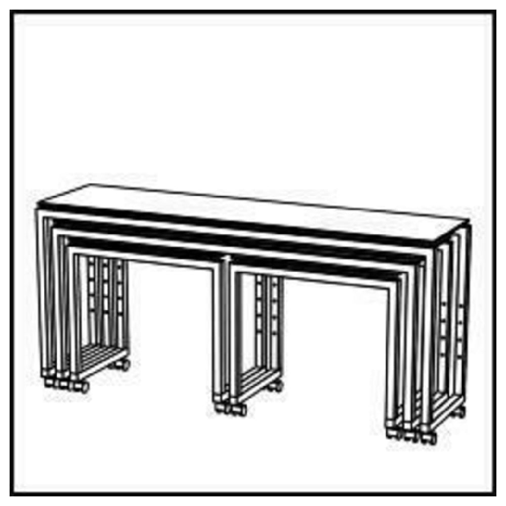 Bauscher Hepp VE-51001 - Venta® Buffet Table, (set Of Four Tables) On Castors With Integrated Height Adjustment