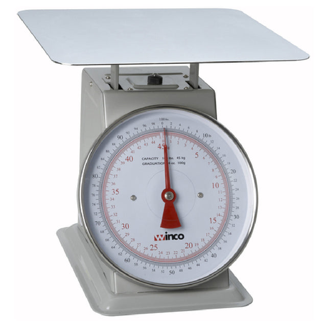 Winco SCAL-9100 Receiving/Portion Scale 9" Dial 100 Lb./45.45 Kg. X 4 Oz./100 G.